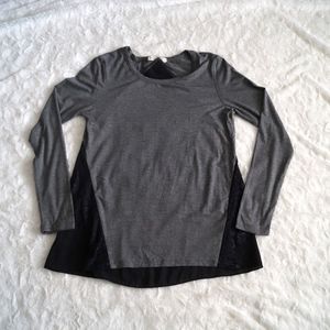 Pebble & Stone Grey & Black Lace Long Sleeve M